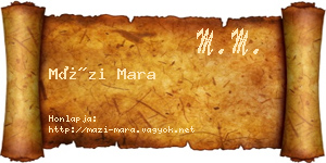 Mázi Mara névjegykártya
